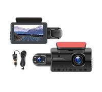 Caméra Stationnement Enregistreur Conduite DVR Voiture Double Objectif 3 Pouces Caméra Avant Intérieure Grand Angle Stationnement Recul Vision Poignée Coffre(None)