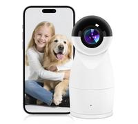Caméra Surveillance Intérieure 360° Double Fisheye - Couverture Complète sans Angles Morts - Vision Nocturne, Audio Bidirectionnel, 1080p - WiFi 2.4GHz sans Fil Plug&Play - Pour Maison et Bureau