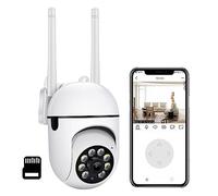 Caméra Surveillance WiFi Exterieure, 360° PTZ Security Camera, Caméra de Sécurité Exterieure 1080p, Audio Bidirectionnel, Vision Nocturne Couleur, Suivi Automatique, pour Chien, Bébé, Maison