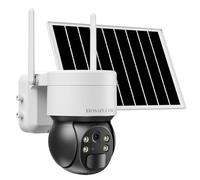 Camera Surveillance WiFi Exterieure Sans Fil Solaire Batterie, Caméras de Surveillance 360, Vision Nocturne Couleur, Conversation Bidirectionnelle, Détection de Mouvement PIR, Stockage en Nuage