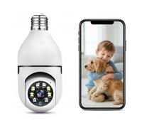 Camera Surveillance WiFi Intérieur/Extérieure sans Fil,2K Ampoule Camera Surveillance WiFi,Caméras de Surveillance avec Douille de Lampe E27,Sirène et Alarme Lumineuse,Vision Nocturne Couleur