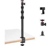Camera Table Mount, 37cm-105cm Desk Light Holder, Clip Table Tripod with 1/4"" Screws, Phone Holders for DSLR Camera, Smartphone, LED Light, Webcam