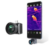 Caméra Thermique T2 Max pour iPohne et Android Monoculaire Thermique | Razor Sharp Résolution 512 x 384, Objectif réglable 15 mm 130 m Observation des oiseaux Zoom numérique 15x 50 Hz Noir