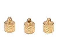 Camera Tripod to Microphone Stand Adapter | 1/4 Inch Male to 3/8 Inch Female Screw Adapter | 3 Pack Copper Mic Mount Adapter for DSLR/Video/Studio
