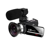Caméra vidéo, 2 pièces .7K caméra vidéo caméscope numérique 3.0 Pouces écran Tactile 30MP 16X Zoom Prise en Charge FHD(Lens and mic)
