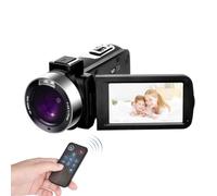 Caméra Vidéo 30FPS avec écran IPS de 3,0 Pouces, Caméscope à Vision Nocturne IR, Caméra Vlog Webcam à Zoom Numérique 18x avec Télécommande pour Les Mariages de Voyage