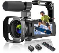 Caméra Vidéo 4K 48Mp Wifi Vlogging Caméra Pour Youtube 16X Zoom Numérique 3.0 Pouces Ips Écran Tactile Vision Nocturne Ir Avec Microphone,Chargeur De Batterie Et 2 Piles,Stabilisation De La