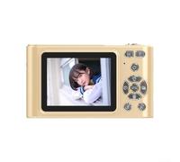 Caméra vidéo 4K haute résolution avec capteur d'image 48 MP, zoom numérique 16x, stabilisation anti-secousses et écran de 6,1 cm pour une révision instantanée (doré)