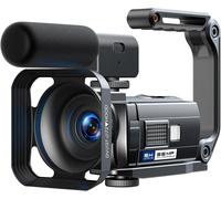 Caméra Vidéo 5K 56Mp Caméscope Vlogging Caméra Youtube,Wifi Vision Nocturne 3"" Écran Tactile Rotatif À 270° Video Camera Avec Carte 64 Go,Microphone,Stabilisateur,Télécommande,2 Piles,Trépied
