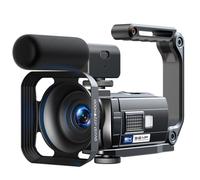 Caméra vidéo 5K 56MP Caméscope Vlogging Caméra YouTube, WiFi Vision nocturne 3" Écran tactile rotatif à 270° Video Camera avec carte 64 Go, microphone, stabilisateur, télécommande, 2 piles, trépied