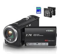 Caméra vidéo 5K, caméscope 64 MP avec zoom numérique 18x, WiFi, vision nocturne infrarouge, caméra de vlogging pour YouTube, écran tactile, carte SD, microphone, 2 piles, télécommande