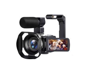 Caméra Vidéo 8K 64 MP, Écran Tactile LCD 3 Pouces, pour Zoom 18x, Wi-Fi, Microphone, Pare-Soleil et Stabilisateur Manuel