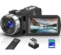 Caméra vidéo 8K, vision nocturne infrarouge, zoom numérique 18x, écran tactile, WiFi pour YouTube, comprend une carte SD 32 G, télécommande, microphone, 2 piles