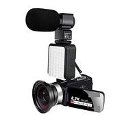 Caméra vidéo, Appareils Photo numériques 2.7K Caméra vidéo Caméscope numérique Portable Zoom 16X à écran LCD Tactile avec(with 64GB SD Card,Lens-Mic-LED)