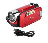 Caméra vidéo avec écran couleur de 2,4 pouces, caméscope 1080P, enregistreur photo numérique 16 MP avec zoom x16 et lumière d’appoint, enregistrement en boucle anti-bougé pour les (Rouge)