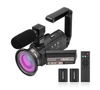 Caméra vidéo Caméscope Caméscope caméra vidéo wifi 4K / 60FPS 48MP Enregistreur de caméra Vlogging numérique sertie de 16x Zoom 3 pouces écran tactile Ivre Montoir de chaussures à froid infrarouge Cam