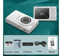 Caméra vidéo compacte 64MP pour enfants,lecteur MP3,appareil photo numérique pour la photographie,n'aime numérique 18X,baladeur de voyage VzonCamera,4K - Type white 2.8 inch-128G TF Card