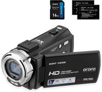 Caméra Vidéo De Vision Nocturne Youtube Vlogging Camera Recorder Fhd 1080P 15Fps 30Mp 3,0 Pouces 270 Degrés De Rotation Lcd Caméscope À Zoom Numérique 16X Avec 2 Piles Et Carte Sd De 16 Go