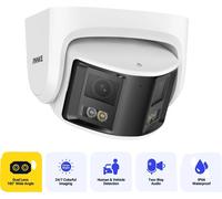 Caméra vidéo d'extérieur, double objectif 6MP, grand angle 180°, audio bidirectionnel, caméra 6MP I51DX