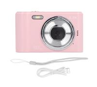 Caméra vidéo numérique HD 1080p pour Enfants 2,4 Pouces IPS Screen 44MP Auto Focus Caméra de vlogging Rechargeable avec Flash intégré dans Une Batterie de 700mAh de Longueur (Rose)
