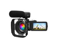 Caméra vidéo numérique, résolution 2,7K, écran haute définition 3 pouces, rotation à 270°, zoom 16x, microphone intégré, noir