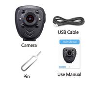 Caméra vidéo portée par revers du corps de la police,1080P,HD,DVR IR,nuit visible,lumière LED,enregistrement numérique,mini enregistreur révélateur,voix,16G,32G - Type Black-32G