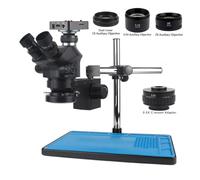 Caméra vidéo USB 48MP 2K 60FPS Laboratoire Industriel Simul Focal Grossissement Zoom continu 7X 50X Microscope trinoculaire stéréo(4K Rotating Bracket)