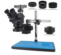 Caméra vidéo USB 48MP 2K 60FPS Laboratoire Industriel Simul Focal Grossissement Zoom continu 7X 50X Microscope trinoculaire stéréo(4K Rotating Bracket)