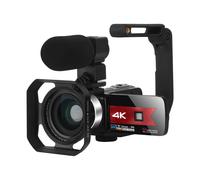 Caméra vidéo Zoom 4K Caméscope pour Youtube Diffusion en Direct Diffusion IR Vision Nocturne 6MP 16X HD DV Enregistreur vidéo Appareil photo numérique WiFi APP Controle,Rouge