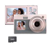 Caméra vintage avec écran avant de 2,8 pouces, zoom numérique 16x, vidéo 1080p pour extérieur, école, événement, caméra étudiante avec double écran