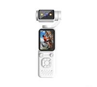 Caméra Vlog 4K Portable Lentille Pivotante 180°(White) | Résolution 4K ultra nette, lentille pivotante 180°, idéale pour vlogs et selfies, design compact ABS