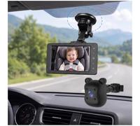 Camera Voiture Bebe, Camera Voiture Bebe sans Fil | Double Caméra, Grand Angle Hd Sans Angle Mort, Vision Nocturne Sécurisée Et Respectueuse Des Yeux, Alimentation Usb.