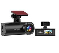 Caméra Voiture Caméra DVR 4K 2160P pour Voiture, Double Objectif, Vision Nocturne Automatique, enregistreur vidéo WDR, Prise en Charge GPS, caméra de recul Caméra de Voiture(V37c,None)