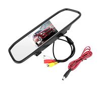 Caméra Vue Arrière, Moniteur de vue arrière 4,3 pouces, kit de moniteur de rétroviseur de voiture HD écran LCD TFT 2 canaux entrée vidéo AV1 AV2 pour caméra de recul de voiture