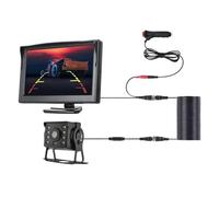 Caméra Vue Recul Caméra De Recul Universelle avec Écran HD 5 Pouces Vision Nocturne Étanche pour Camions Bus Et Véhicules Stationnement Moniteur Intégré(500H-CL-MBUS-6M)