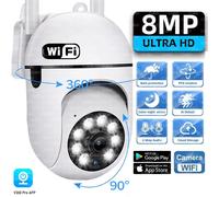 Caméra Wifi 8MP, caméra de surveillance IP sans fil, moniteur vidéo, vision nocturne, suivi des personnes, audio bidirectionnel, moniteur pour bébé intelligent pour la maison