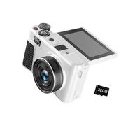 Caméra WiFi avec écran 180 degrés, lumière de remplissage LED, 88 MP, objectif grand angle 18x, zoom numérique