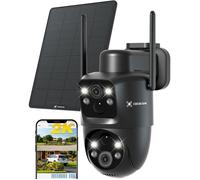 Caméra Wifi Extérieure 2K Double IA & PIR - Vision Nocturne Couleur Batterie 10000mAh Panneau Solaire 6W 355° PTZ Wi-Fi 2.4G