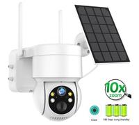 Caméra WiFi PTZ extérieure sans fil 10X Zoom caméra IP solaire 4MP batterie intégrée caméra de Surveillance vidéo