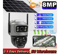 Caméra WiFi V380 Pro à énergie solaire, surveillance multifonction avec double objectif haute définition, vision nocturne couleur, surveillance de sécurité, détection humaine PIR, caméras CCTV Wifi Ca