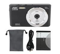 Caméra Zenithaur 16x Digital Zoom, 4K 44MP, Conception de Preuve de Choc, écran LCD 2,8 Pouces, caméra compacte de vlogging pour Les Enfants, Super régal pour Les Jeunes (Noir)