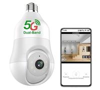 Caméras De Sécurité, 4MP 5G WIFI E27 Ampoule Caméra 5X Zoom AI Suivi Automatique Humain Sécurité Intérieure CCTV Surveillance PTZ Caméra IP,No sd card
