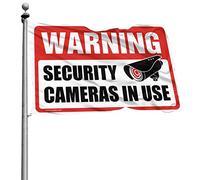 Caméras de sécurité d'avertissement pour décoration de grotte pour hommes, drapeau pour terrasse, bar, drapeau pour chambre (30 x 45 cm)