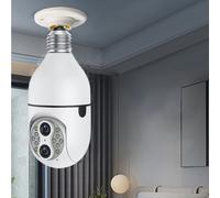 Caméras de sécurité domestique lulshou, Caméra Source Zoom 10x HD 1080p avec lampe E27, large plage de tension d'adaptation, Wi-Fi 2,4 GHz,