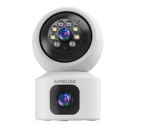 Caméras de Sécurité Intérieures à Double Objectif JUANCLOUD avec Audio Bidirectionnel, Moniteur Bébé et Animaux, Caméra WiFi 6