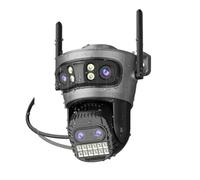 Caméras de Surveillance, 10X Optical Zoom 16MP 4K Outdoor Wireless Security Camera Four Lens WiFi PTZ Camera with Color Night Vision for Home Surveillanc(16MP Add 32G Card)