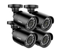 Caméras de surveillance, résolution 1080P, IP66 étanche, 4 pièces Noir