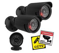 Caméras factices IR1800 BT 2 pcs LED IR IP44 ABS noir + 4 autocollants