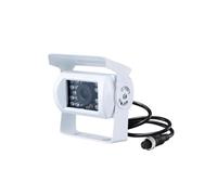 Caméras Recul Voiture Caméra De Recul pour Camion Blanc Robuste 18 LED IR Vision Nocturne pour Remorque Pick-up Camping-Car Caméra De Recul pour Véhicule Caméra Rétroviseur(Without Lines(4Pin))