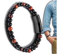 Camerazar Bracelet homme avec perles en pierre